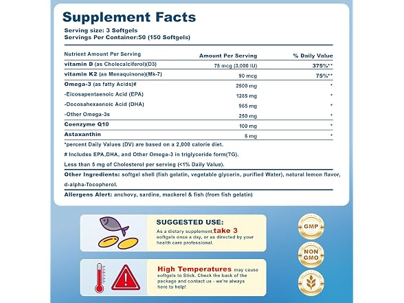 JME Omega 3 Fish Oil Supplement 2500mg