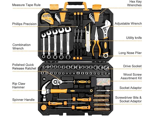 DEKOPRO 158 Piece Tool Set