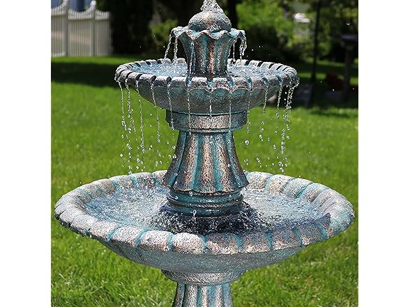 Sunnydaze Nouveau 2-Tier Outdoor Water Fountain 41 Inch
