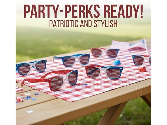 Fun Express Patriotic Nomad Sunglasses Pack of 12