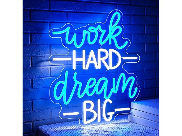 HSJNJKFU Work Hard Dream Big Neon Sign