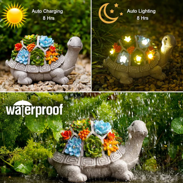 Hakol Solar Garden Outdoor Statue Turtle - Gallery 11