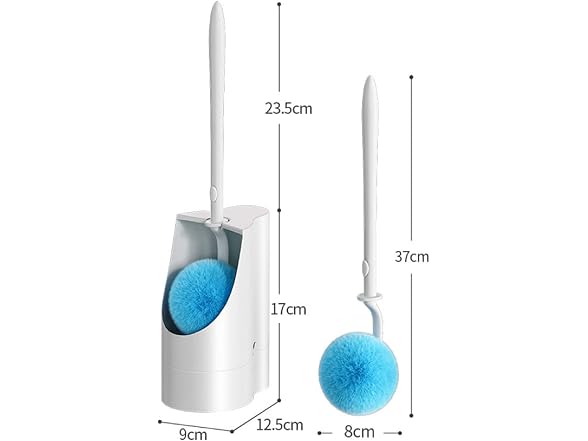 Toilet Brush 2 Pack with Holder Set