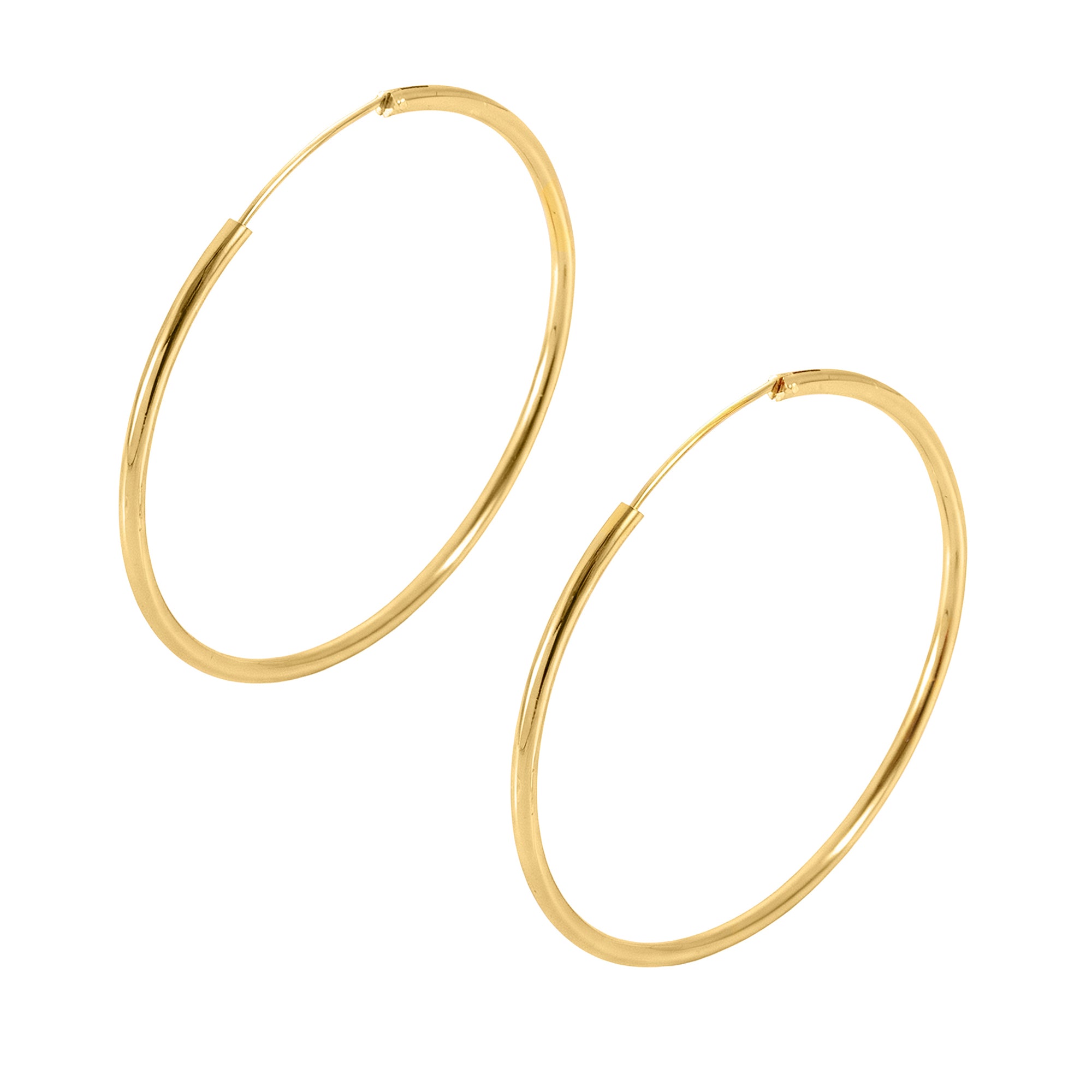 14K Gold Plated Hoop Earrings 50mm - Gallery 3