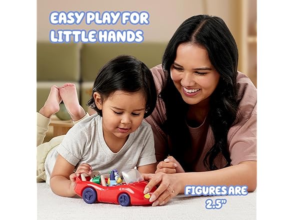 BLUEY Escape Convertible Vehicle Figures 4pk