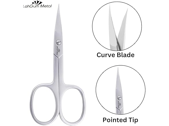 LahGum Metal Small Curved Nail Scissors For Nail Tip