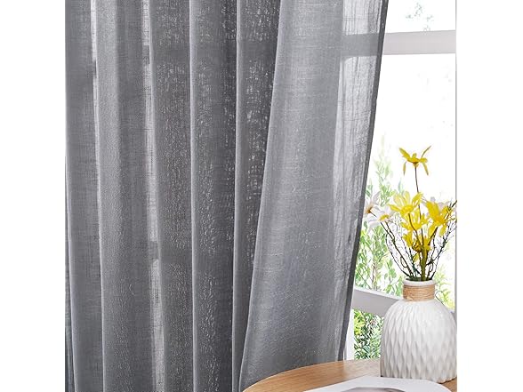 NICETOWN Linen Textured Window Curtain