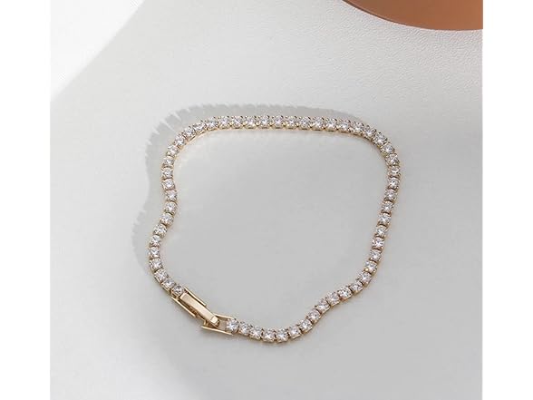 Vienna Stark 14k Gold plated Tennis Bracelet