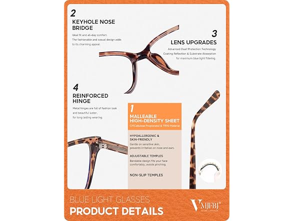 VMJFBJ Blue Light Glasses for Women