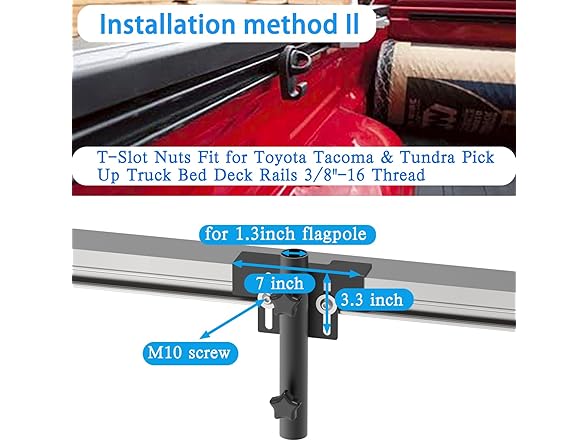 JUYEER Pickup Truck Flagpole Mount in Bed