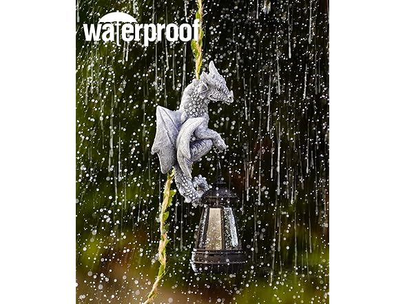 Dragon Garden Statue w/ Lantern 23.6