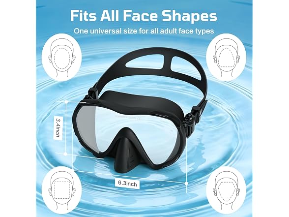 Adult Swim Goggles with Nose Cover- Black