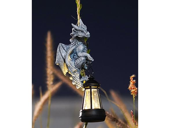 Dragon Garden Statue w/ Lantern 23.6