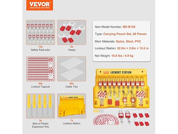 VEVOR Electrical Lockout Tagout Kit