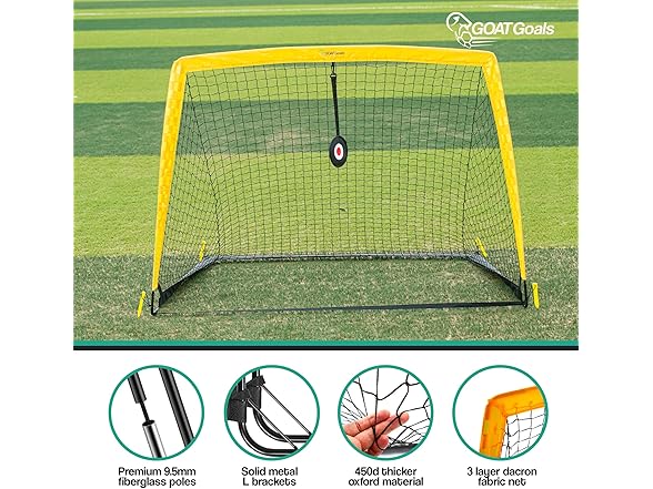 Kids Soccer Goals Set of 2, 6x4 ft