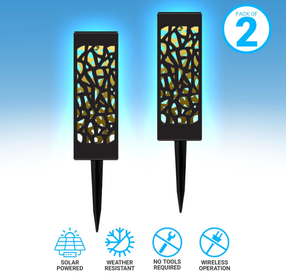 Aduro 2 Pack Solar Powered Outdoor LED Path Lights - Gallery 6