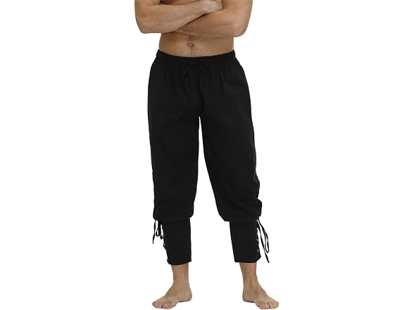 Zhitunemi Men's (3X) Viking Pirate Pants Black - Gallery 5