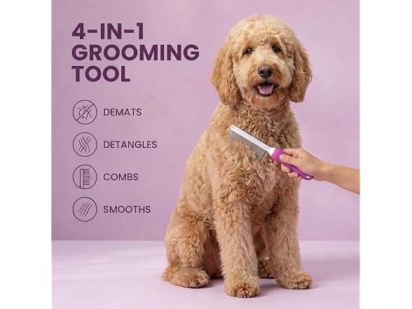 Poodle Pet Detangling Pet Comb with Long & S