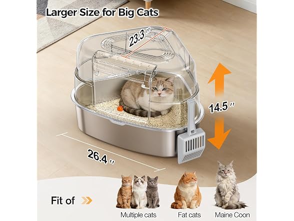 Chumajor XXL Stainless Steel Litter Box