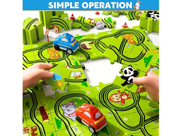 48-Piece Floor Puzzle Race Track 2-Pack