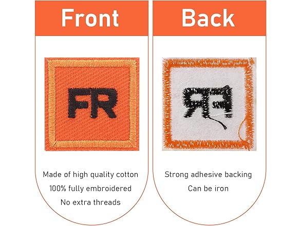 CLINTT 10Pcs FR Iron on Patches, Orange