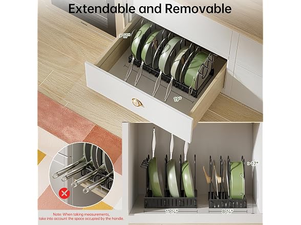 MUDEELA 8-Tier Adjustable Pots and Pans