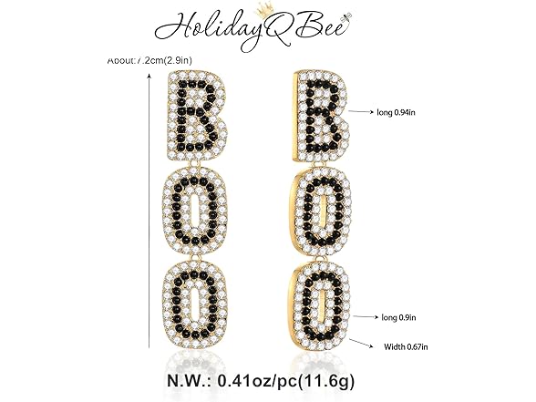 HolidayQbee BOO Dangle Drop Earrings