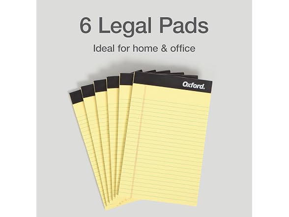 Oxford Premium Legal Pads, 6 Pack, Thick