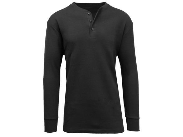 3Pk Asst Mens Waffle-Knit Henley Thermal