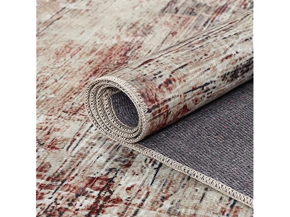 Superior Distressed Medallion Machine Washable Indoor Area Rug