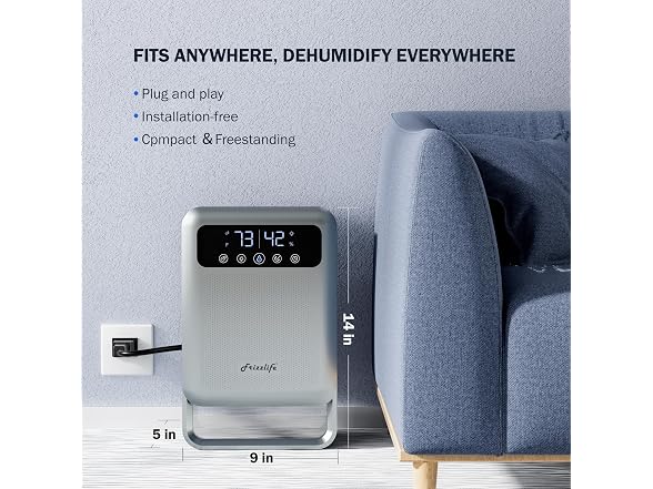 Frizzlife Air Dehumidifier with 35oz Water Tank