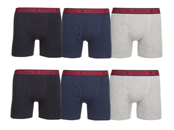 Keltex Men's Cotton Blend Stretch Boxer Briefs (6-Pack)