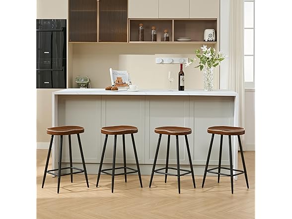 FIRAVOE Bar Stools Set of 2, Modern 24" Counter Height Bar S (Open Box)