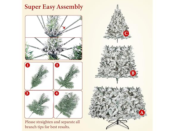 Pre-Lit Snow Flocked Christmas Tree