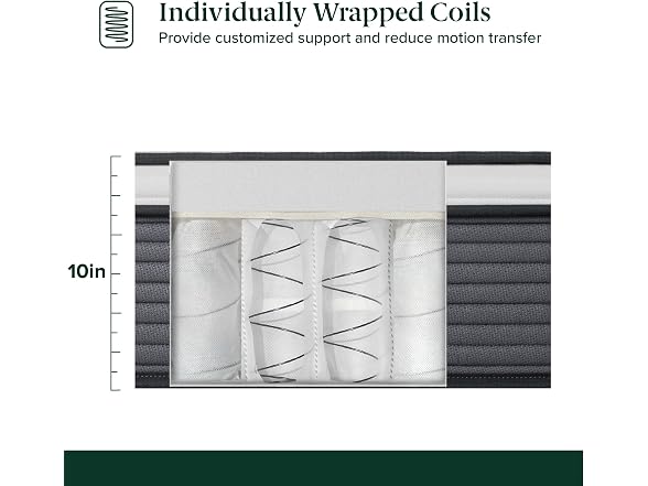 ZINUS 10 Inch True Support Hybrid Twin Mattress