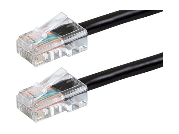 Monoprice Cat5e 25ft Black Patch Cable UTP 24AWG 350MHz Pure Bare Copper RJ45 Zeroboot Series Ethernet Cable