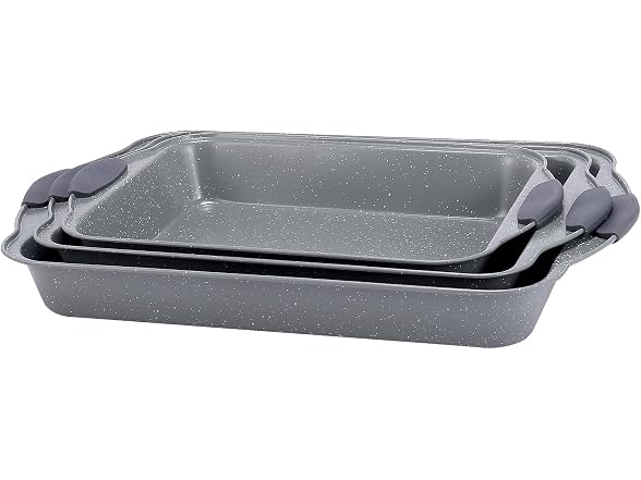 Anveena 3-Piece Non-Stick Pans Gray