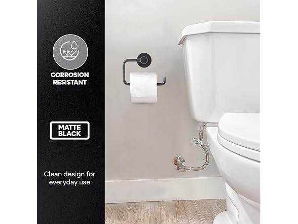 HIGHCRAFT Matte Black Toilet Paper Holder