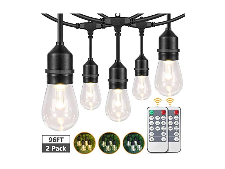 Lakumu 2-Pack 3 Color Dimmable LED Outdoor String Lights