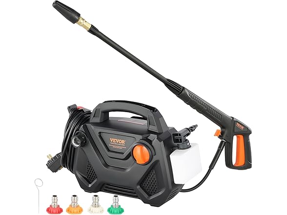 VEVOR Electric Pressure Washer, 2150-PSI 1.85-GPM