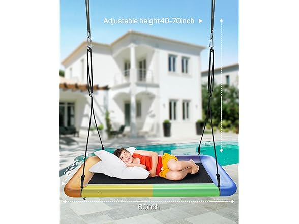 Everyfun Tree Swing for Kids and Adults, 60" Waterproof