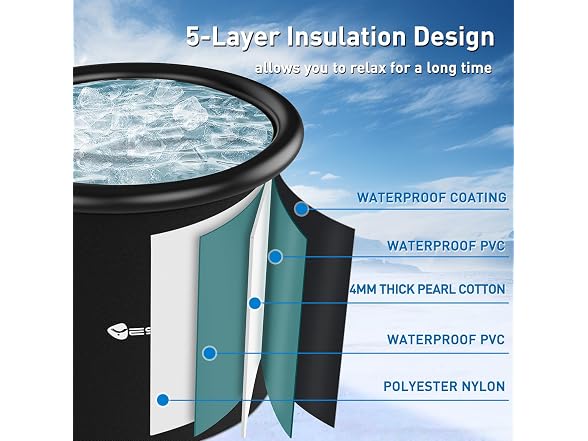 Yesker 126 Gal Ice Bath Tub with Air Ring