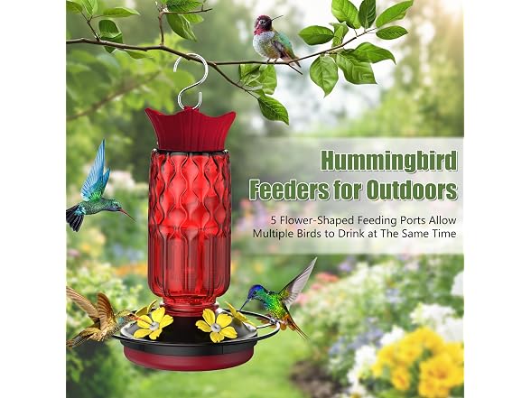 Bourid 16oz Plastic Hummingbird Feeder