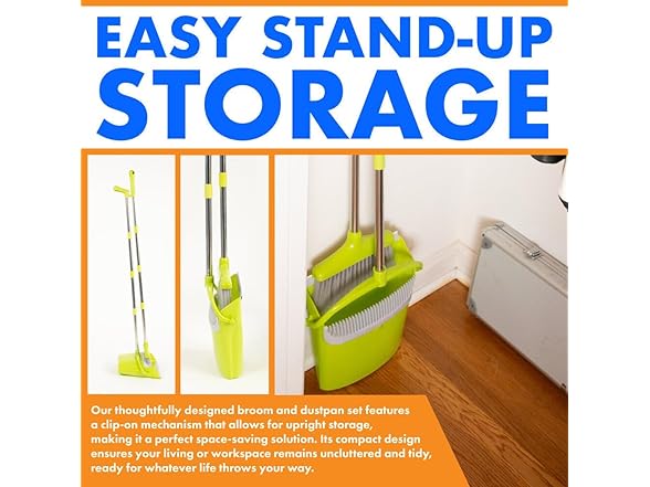 Heavy Duty Broom and Dustpan Combo Set
