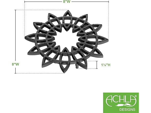 8" Flower Wrought Iron Trivet, Pack of 2