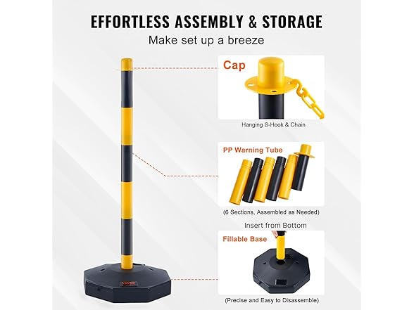 VEVOR Adjustable Traffic Delineator Post Cones