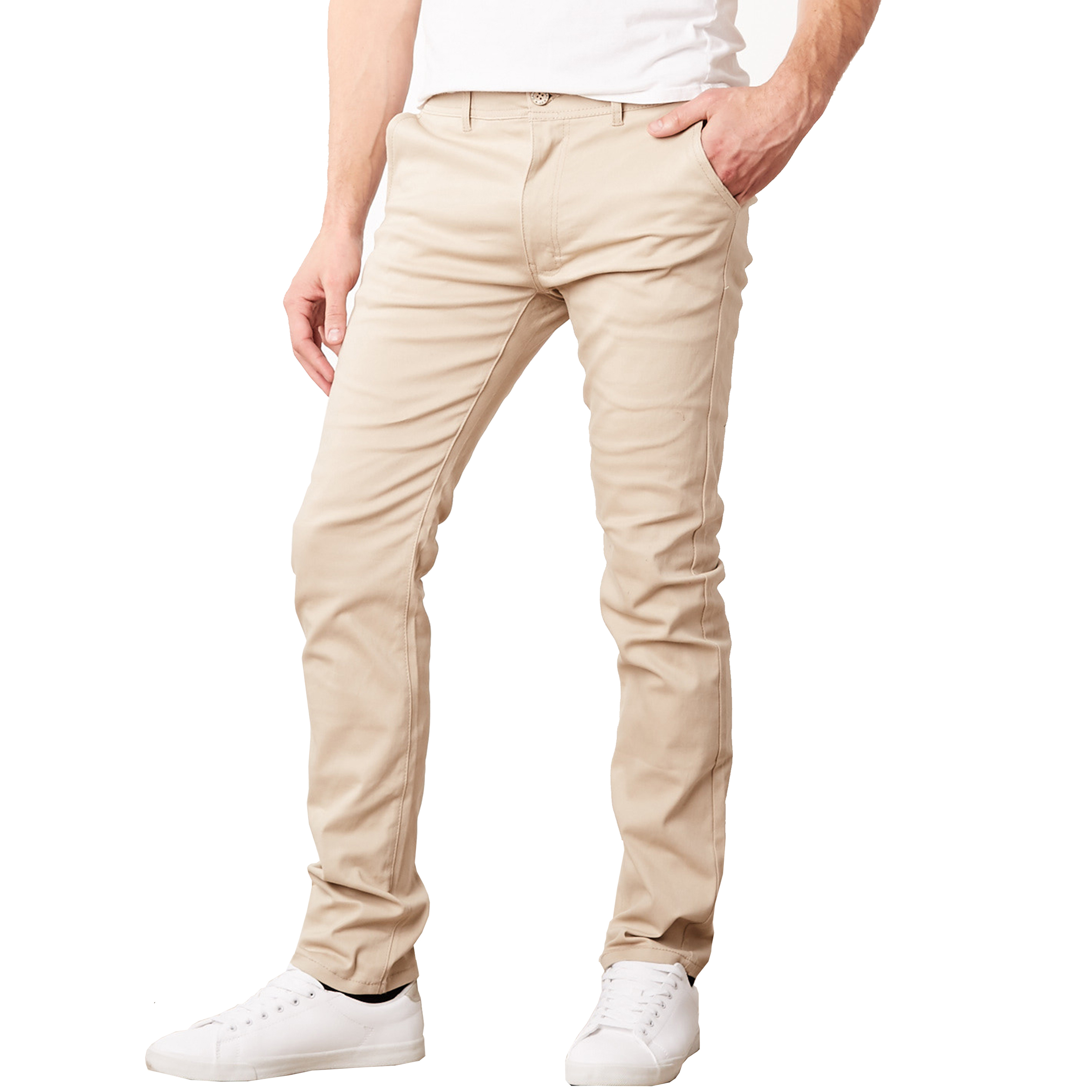 1Pk Or 2Pk Mens Flat Front Chino Pants - Gallery 12