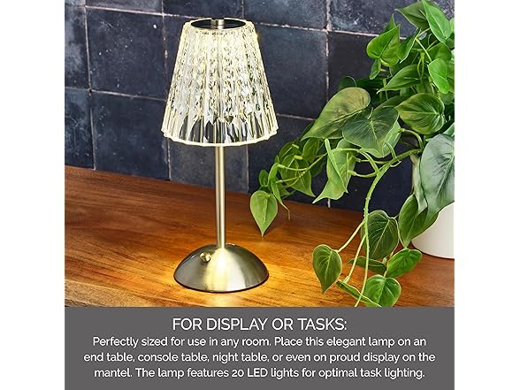 Elements 11.8-Inch Silver Rechargeable LED Table Lamp