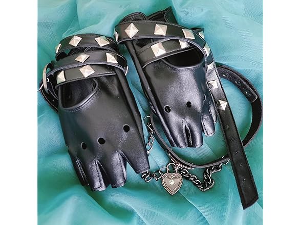 BOMJJOR Women Fingerless Gloves Choker