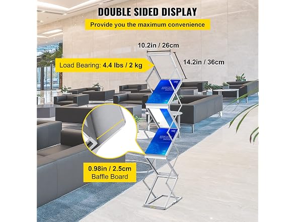 VEVOR Foldable Magazine Display Rack, 6